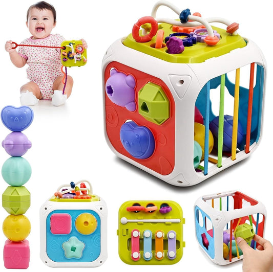 Montessori 7-in-1 Baby Sensory Activity Cube – Educational Learning Toy