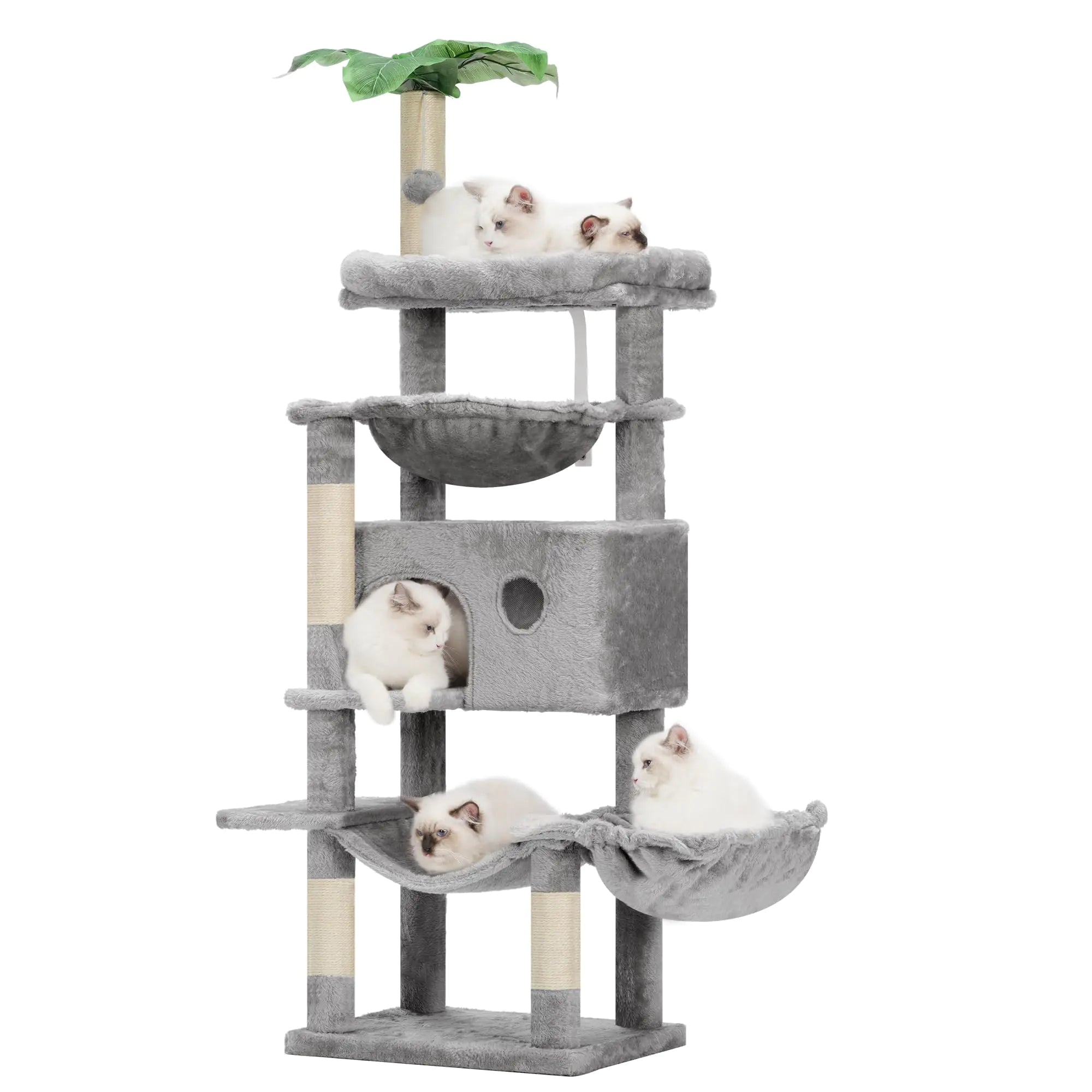 Large 59” Cat Condo with Dual Perches and Hammocks